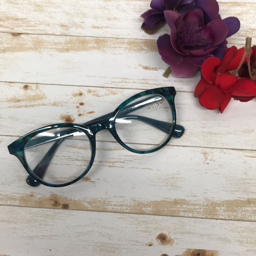 Franco Sarto Round Green Marble Reading Glasses